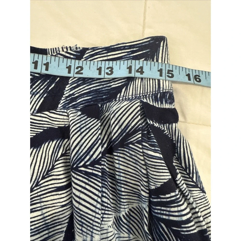 Vtg Country Shop Skirt Womens 14 Navy Leaf Print Maxi Button Front Made USA‎